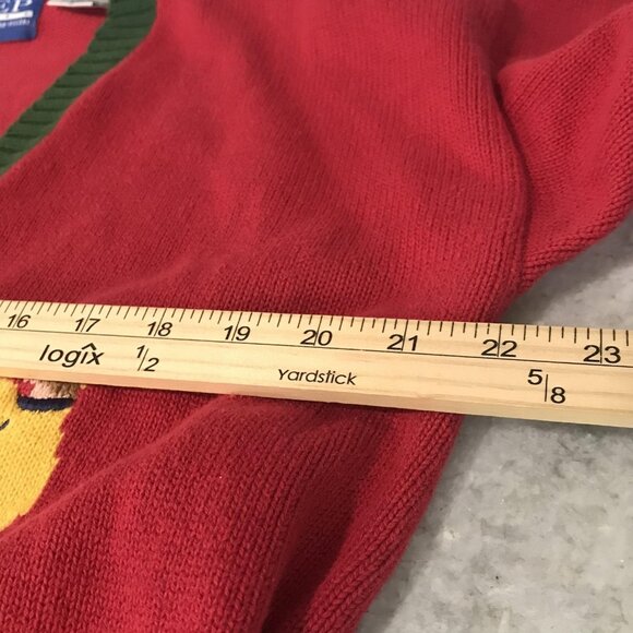 Vintage EP Pro Cardigan Sweater Womens Large Red Green Golf 90s Evan Picone - Picture 6 of 7